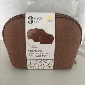 glo tech 3-Piece Cosmetic Bag Duo in Brown